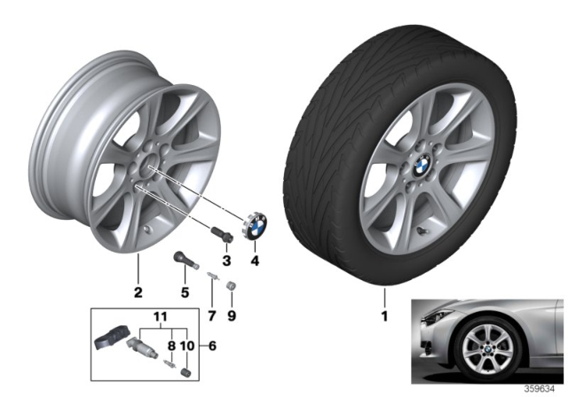 2013 BMW 320i BMW LA Wheel, Star Spoke Diagram 6