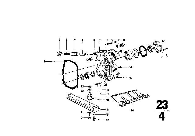 1971 BMW 2002 Housing & Attaching Parts (Getrag 242) Diagram 3
