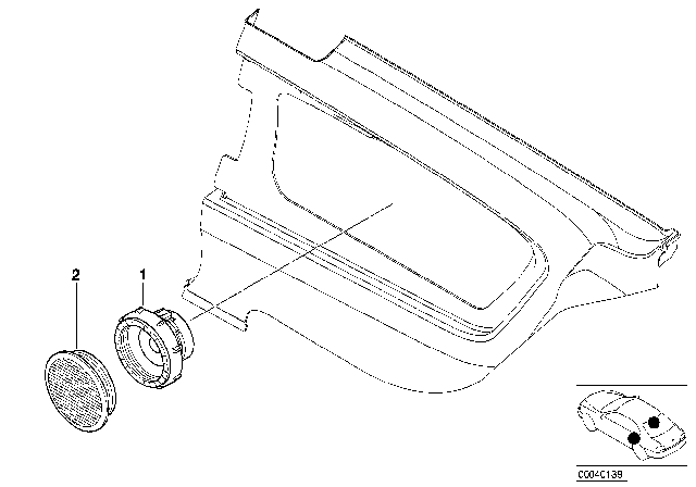 2002 BMW 325Ci Parts, Lateral Trim Panel Rear, HIFI / Top-HIFI Diagram
