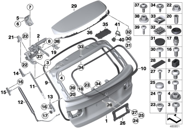 2015 BMW 328d xDrive Covering Cap Diagram for 64111375497