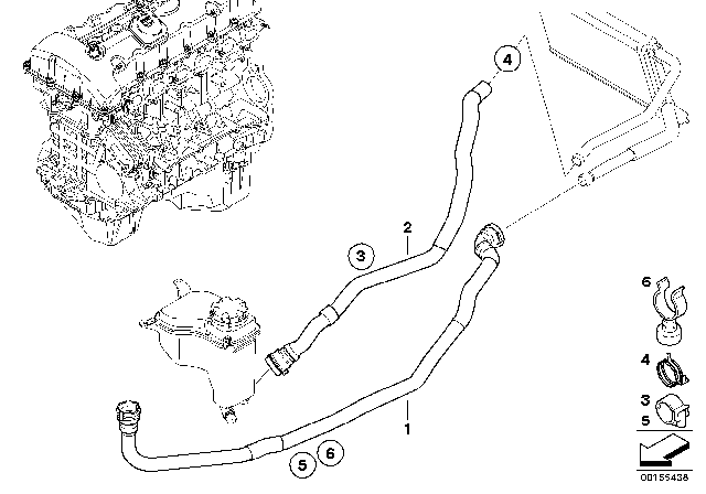 2007 BMW 335i Water Hoses Diagram