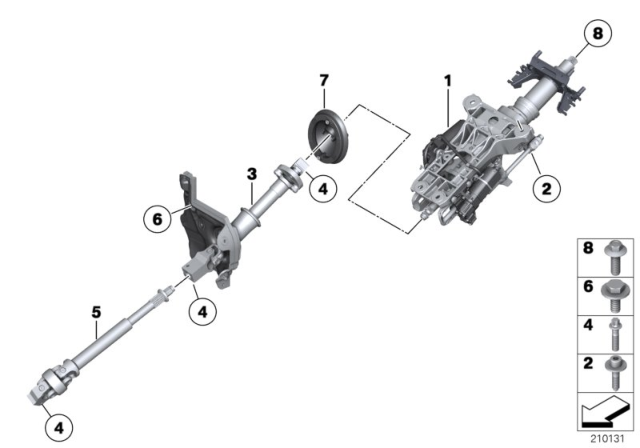 2016 BMW 550i GT xDrive Steering Shaft Diagram for 32306778135