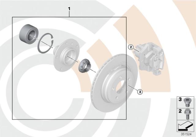 2013 BMW M3 Repair Kit, Wheel Bearing, Rear Diagram