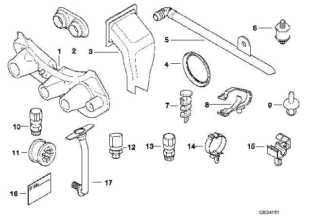 1998 BMW 528i Water Drain, Left Diagram for 64118367963
