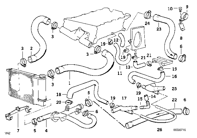 1991 BMW 318is Air Hose Diagram for 13411721907