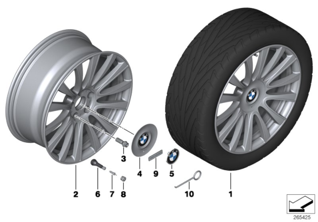 2018 BMW 650i Disc Wheel Light Alloy Dekor Silver 2 Diagram for 36117843717