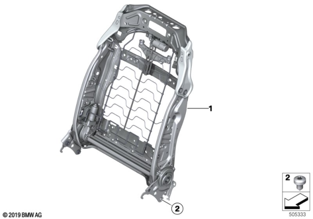2017 BMW X5 Backrest Frame, Basic Seat Diagram for 52107329916