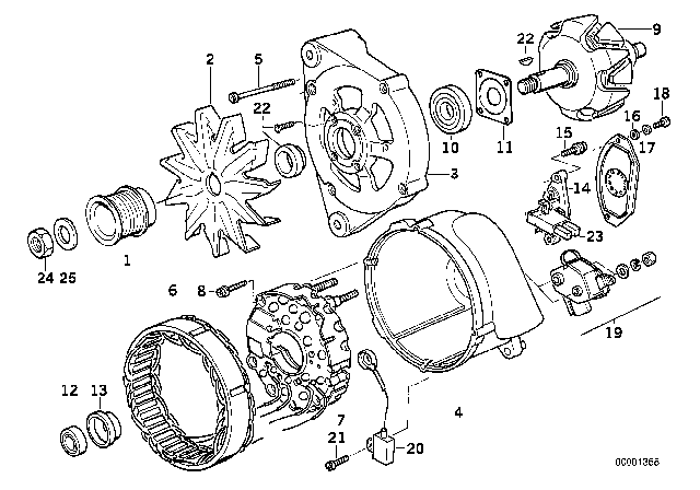 1995 BMW 850CSi Alternator Parts Diagram