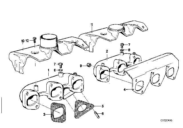 1981 BMW 633CSi Exhaust Manifold Diagram for 11621274886