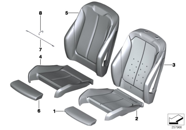2015 BMW 228i xDrive Seat, Front, Cushion & Cover Diagram 1