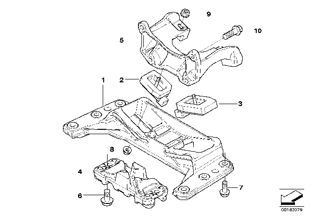 2007 BMW 530i Gearbox Support Diagram for 22316776521
