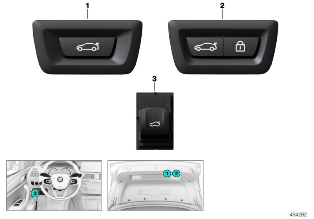 2019 BMW X4 Switch, Tailgate Activation Diagram