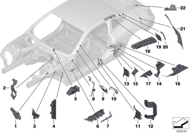 2020 BMW 840i Shaped Part Engine Mount Ext Diagram for 41007330416