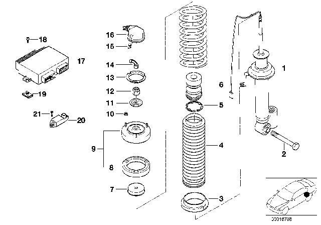 1998 BMW 740i Control Module Unit Diagram for 37151095094