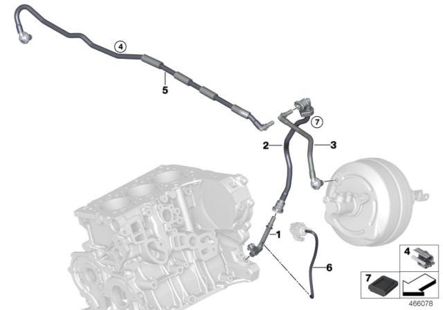 2018 BMW 330i Vacuum Line, Brake Servo Diagram