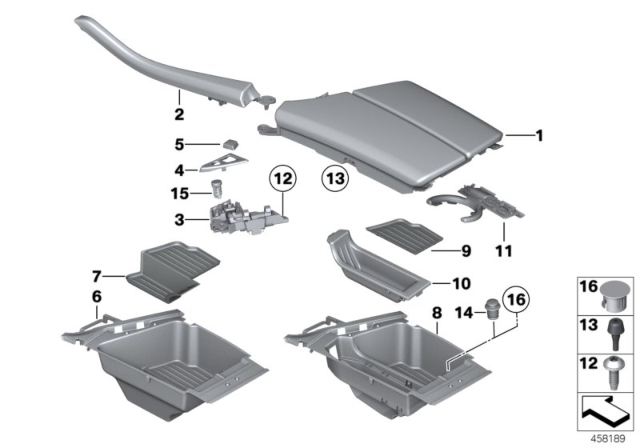 2014 BMW M5 Storage Compartment, Armrest Diagram for 51169277267