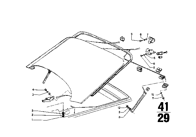 1974 BMW 2002 Trunk Lid Diagram 2