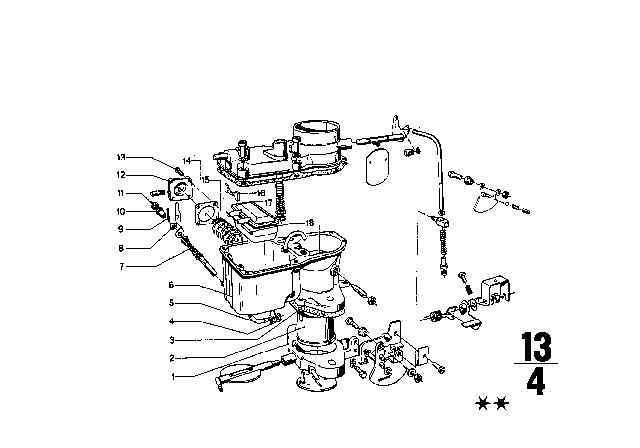 1975 BMW 2002 Carburetor Mounting Parts Diagram 3