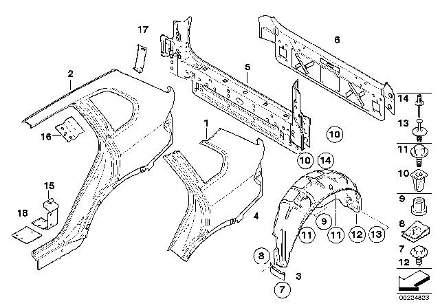 2012 BMW X5 Reinforcement Plate, Universal Diagram for 41217275563