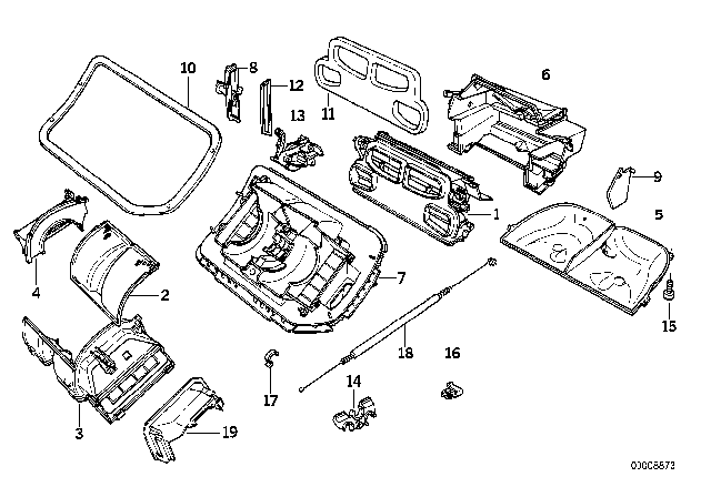 1993 BMW 320i Housing Parts - Air Conditioning Diagram