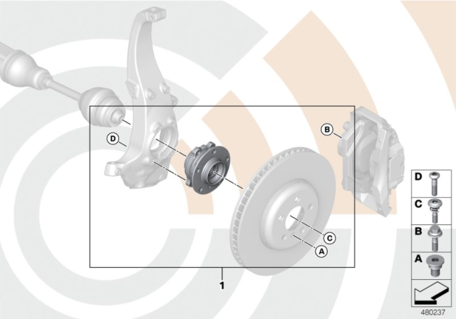 2015 BMW X4 Repair Kit, Wheel Bearing, Front Diagram