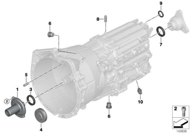 2009 BMW M6 Gearbox Housing & Mounting Parts (GS6-53BZ/DZ) Diagram
