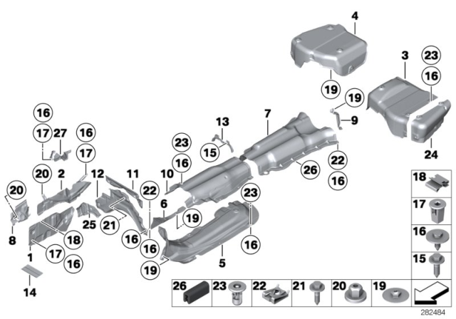 2010 BMW 760Li Bracket, Fuel Tank Heat Insulation Right Diagram for 51487185210