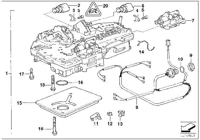 1993 BMW 850Ci Control Unit & Attaching Parts (ZF 4HP22/24-EH) Diagram