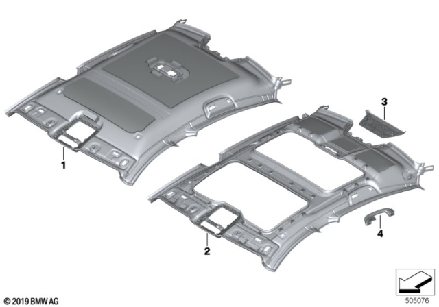 2020 BMW M850i xDrive Gran Coupe G16 Individual Roofliner Alcantara Diagram