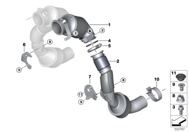 2020 BMW M8 Exchange Catalytic.Converter.Close To Engine Bottom Diagram for 18327856830