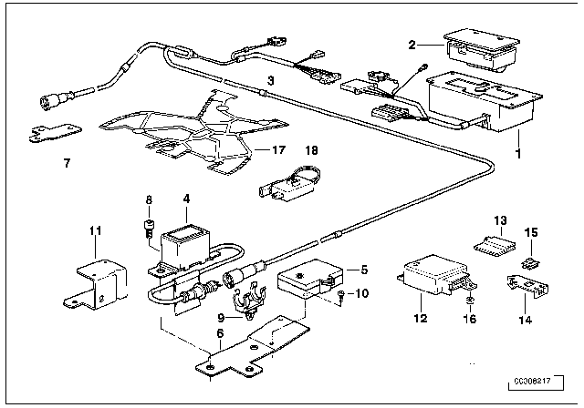 1985 BMW 524td Electric Parts, Airbag Diagram