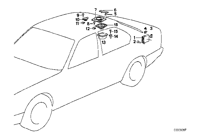 1990 BMW 735i Single Components HIFI System Diagram 2