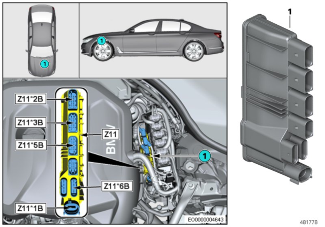 2020 BMW 530i Integrated Supply Module Diagram