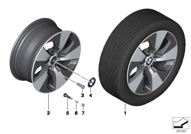 2014 BMW 335i BMW LA Wheel, Streamline Diagram 1