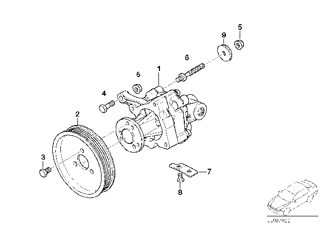 1997 BMW 840Ci Power Steering Pump Diagram
