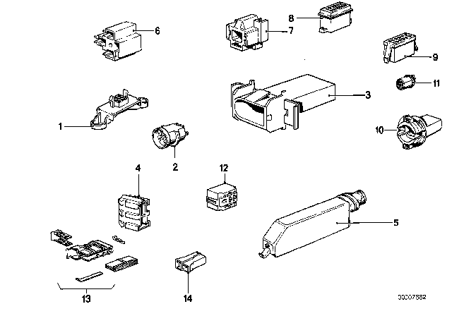 1980 BMW 733i Plug Terminal For Fuse Box Diagram for 12521273189