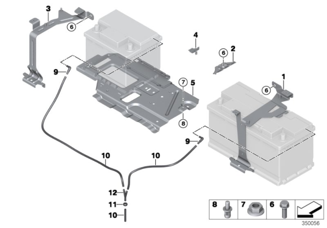 2018 BMW X5 M Battery Holder And Mounting Parts Diagram