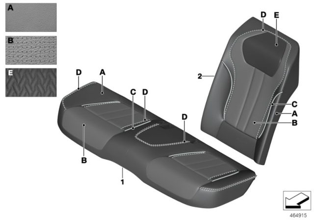 2020 BMW 745e xDrive Individual Cover, Seat, Rear Diagram