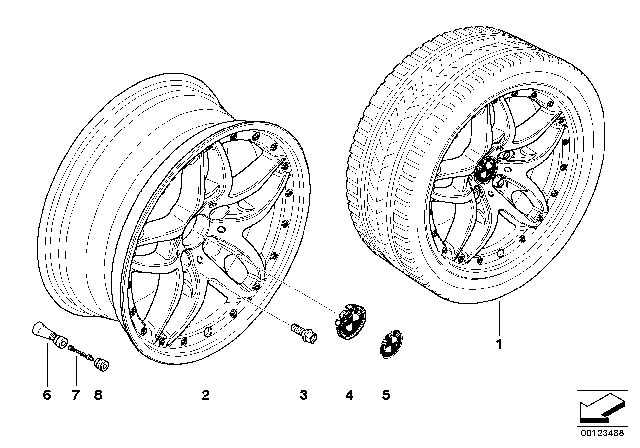 2008 BMW 528i BMW Composite Wheel, Double Spoke Diagram