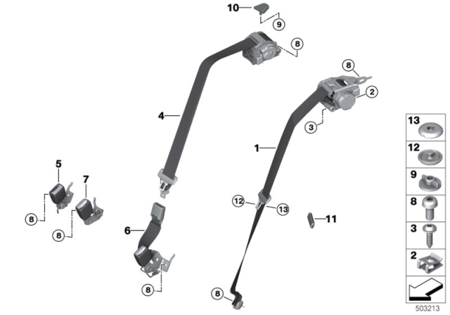 2020 BMW 840i xDrive Gran Coupe LOWER STRAP, REAR Diagram for 72119484970