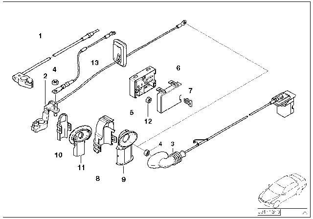 2003 BMW 325xi Battery Cable Diagram