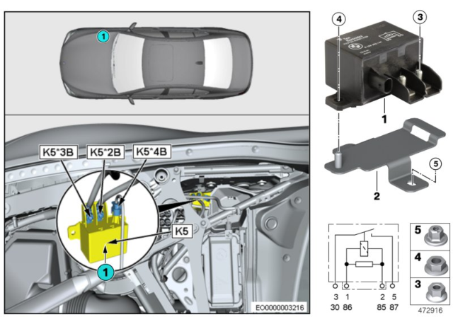 2016 BMW M3 Relay, Electric Fan Motor Diagram