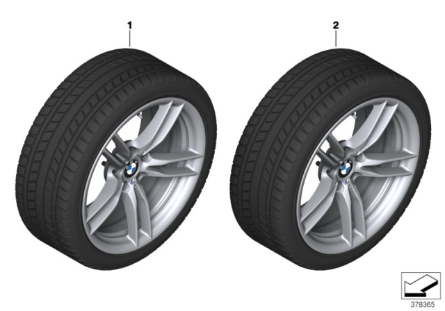 2018 BMW M3 Winter Wheel With Tire M V-Spoke Diagram 2