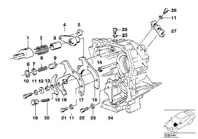 1986 BMW 528e Inner Gear Shift Parts (Getrag 260/5/50) Diagram 1