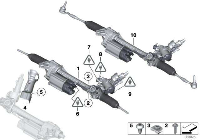 2019 BMW 650i Gran Coupe Steering Gear, Electric Diagram for 32106869222