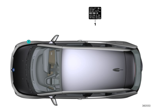 2019 BMW i3s Information Plate, Fuel Diagram
