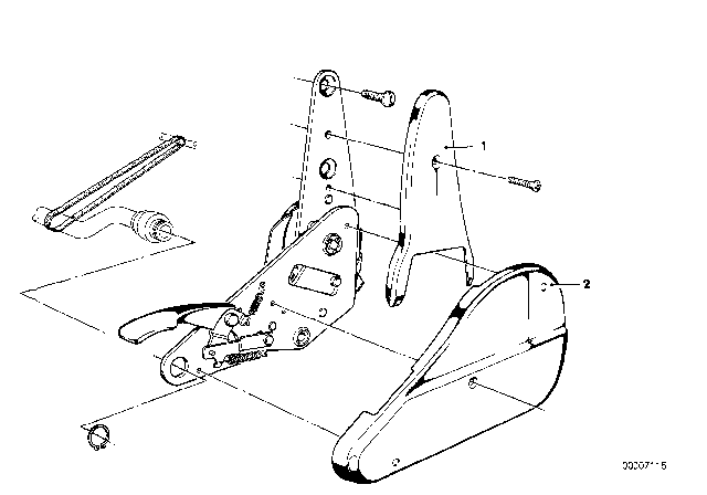 1986 BMW 528e Cover For Reclining Front Seat Fitting Diagram