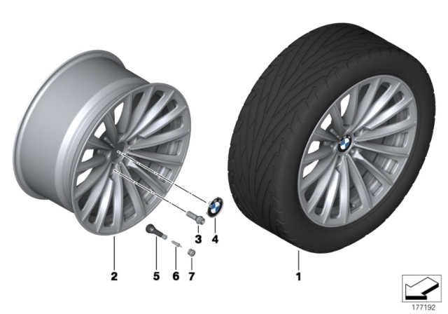2015 BMW 750Li BMW LA Wheel, Radial Spoke Diagram