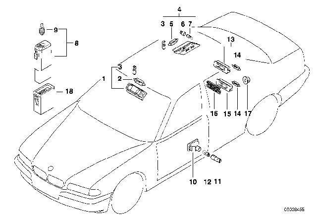 1999 BMW 750iL Bulb Socket Diagram for 63138360205
