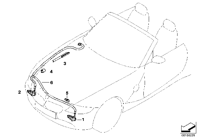 2005 BMW Z4 Single Parts For Head Lamp Cleaning Diagram